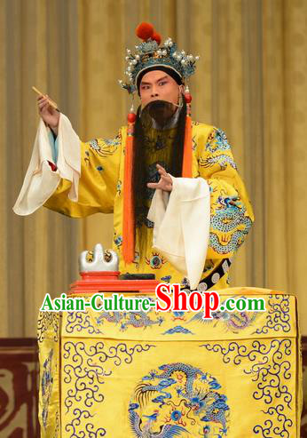 Xiao Yao Jin Chinese Peking Opera Xian Emperor Liu Xie Garment Costumes and Headwear Beijing Opera Elderly Male Apparels Clothing