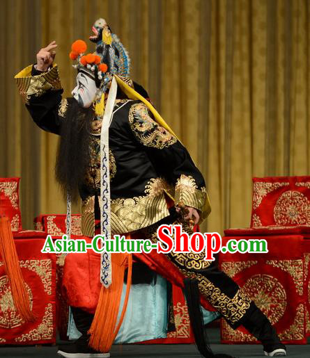 Xiao Yao Jin Chinese Peking Opera Wusheng Garment Costumes and Headwear Beijing Opera Martial Male Apparels Takefu Hua Qin Clothing