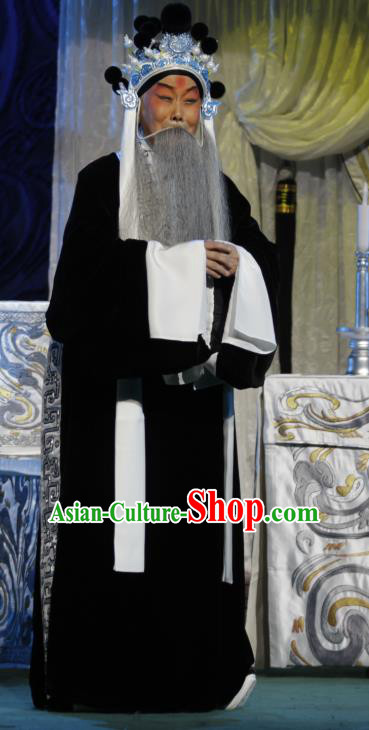 Zhao Tuo Chinese Peking Opera Laosheng Lord Garment Costumes and Headwear Beijing Opera Na Yue King Apparels Clothing