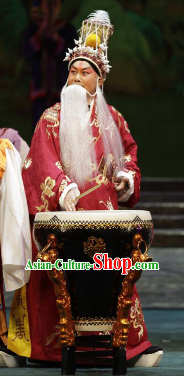 Zhao Tuo Chinese Peking Opera Na Yue King Garment Costumes and Headwear Beijing Opera Laosheng Apparels Lord Clothing