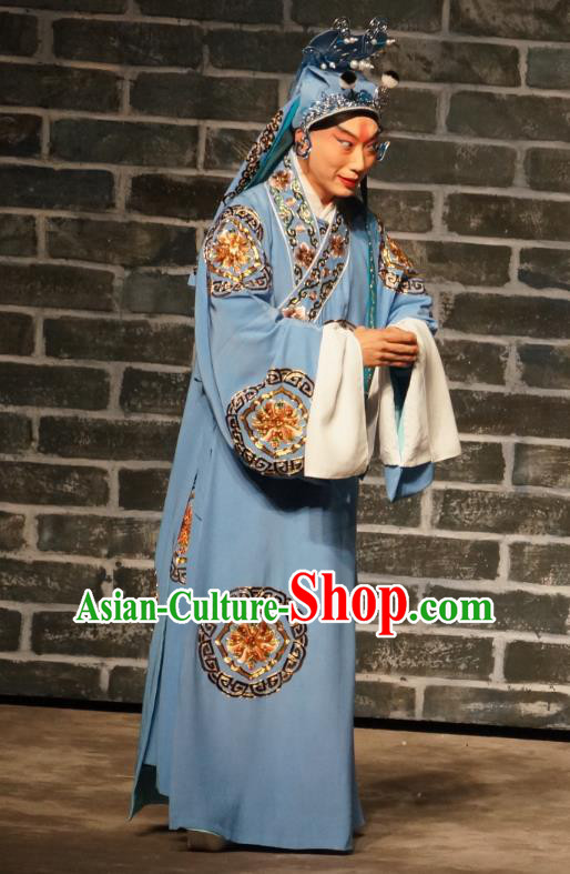 Seven Heros Five Gallants Chinese Peking Opera Swordsman Garment Costumes and Headwear Beijing Opera Xiaosheng Apparels Young Male Clothing