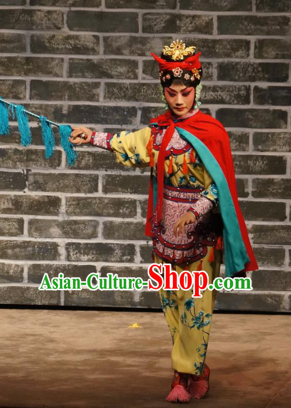 Chinese Beijing Opera Martial Female Apparels Seven Heros Five Gallants Costumes and Headpieces Traditional Peking Opera Swordswoman Dress Garment