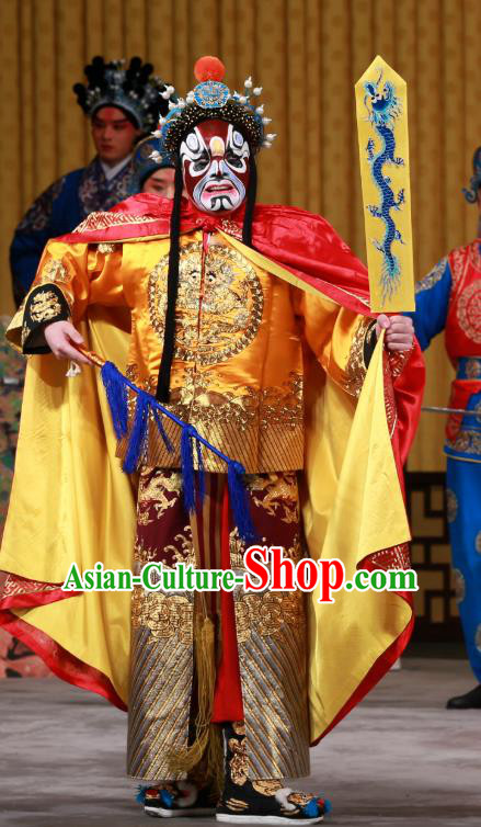 San Dao Ling Chinese Peking Opera Takefu Xie Tianci Garment Costumes and Headwear Beijing Opera Martial Male Apparels Takefu Clothing