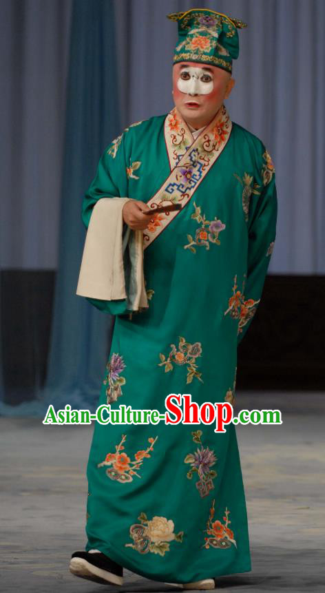 Liu Lanzhi Chinese Peking Opera Bully Garment Costumes and Headwear Beijing Opera Chou Apparels Rich Childe Clothing