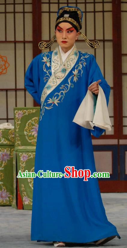 Liu Lanzhi Chinese Peking Opera Niche Garment Costumes and Headwear Beijing Opera Young Male Apparels Scholar Jiao Zhongqing Clothing