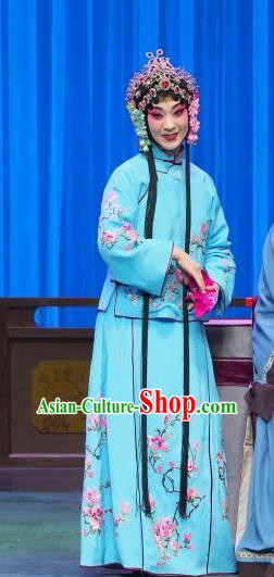 Chinese Beijing Opera Liu Lanzhi Apparels Costumes and Headpieces Traditional Peking Opera Young Girl Dress Xiaodan Garment