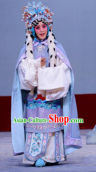 Chinese Beijing Opera Hua Tan Apparels Return to the Han Dynasty Costumes and Headpieces Traditional Peking Opera Diva Dress Imperial Concubine Cai Wenji Garment