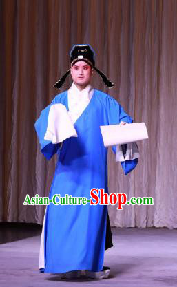 Hong Mu Ma Chou Chinese Peking Opera Young Male Garment Costumes and Headwear Beijing Opera Xiaosheng Scholar Apparels Clothing