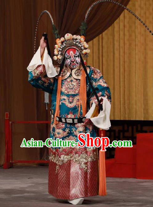 Xing Han Tu Chinese Peking Opera Official Garment Costumes and Headwear Beijing Opera King Apparels Lord Clothing