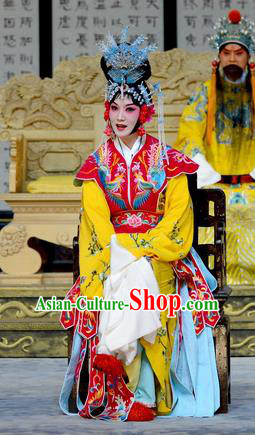 Chinese Beijing Opera Queen Apparels Empress With Great Feet Costumes and Headpieces Traditional Peking Opera Actress Ma Xiuying Dress Hua Tan Garment