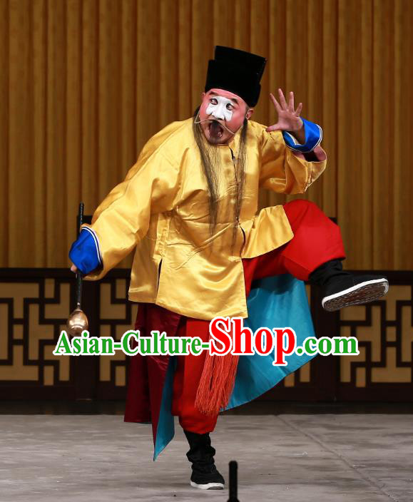 Dingjun Mount Chinese Peking Opera Chou Xia Houshang Garment Costumes and Headwear Beijing Opera Clown Apparels Clothing