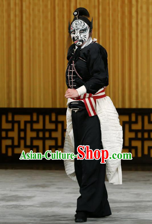 Da Gua Yuan Chinese Peking Opera Wusheng Zheng Ziming Garment Costumes and Headwear Beijing Opera Martial Male Apparels Takefu Clothing