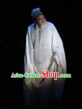 Saving Orphan Chinese Ping Opera Elderly Male Garment Costumes and Headwear Pingju Opera Laosheng Gongsun Chujiu Apparels Clothing