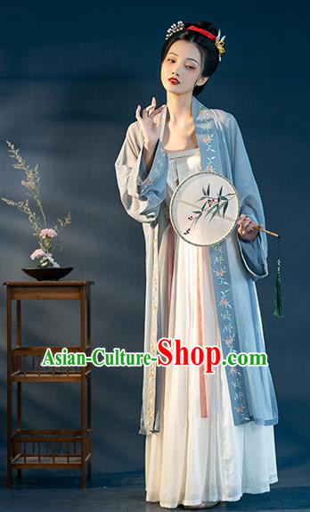 Chinese Ancient Patrician Female Hanfu Dress Apparels Traditional Song Dynasty Young Lady Historical Costumes Complete Set