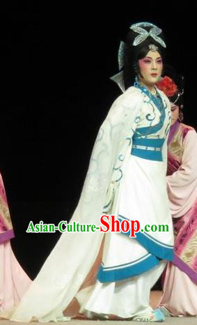 Chinese Ping Opera Princess Apparels Costumes and Headpieces Traditional Pingju Opera Saving Orphan Distress Maiden Dress Garment