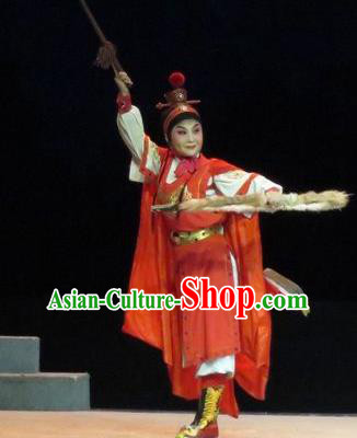 Saving Orphan Chinese Ping Opera Young Boy Garment Costumes and Headwear Pingju Opera Wa Wa Sheng Zhao Wu Apparels Clothing