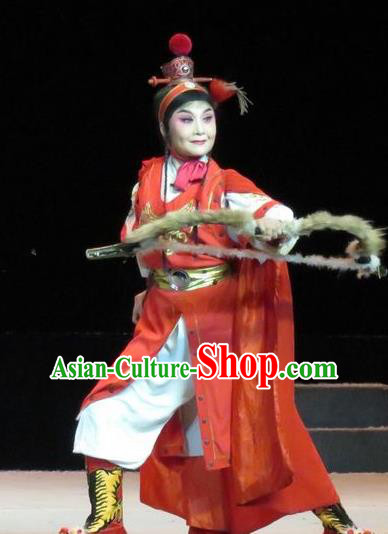Saving Orphan Chinese Ping Opera Young Boy Garment Costumes and Headwear Pingju Opera Wa Wa Sheng Zhao Wu Apparels Clothing
