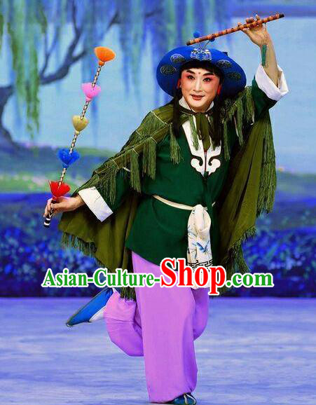 Xiao Fang Niu Chinese Peking Opera Shepherd Boy Garment Costumes and Headwear Beijing Opera Young Man Apparels Clothing