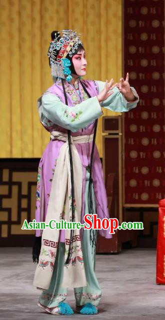 Chinese Beijing Opera Servant Girl Apparels San Ji Zhang Costumes and Headpieces Traditional Peking Opera Xiaodan Dress Garment