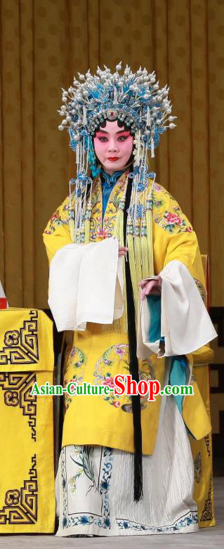 Chinese Beijing Opera Empress Apparels Bei Fa Zhong Yuan Costumes and Headpieces Traditional Peking Opera Huadan Dress Queen Garment