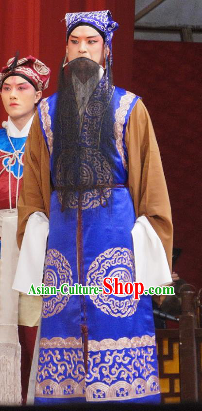 Daming Prefecture Chinese Peking Opera Elderly Male Garment Costumes and Headwear Beijing Opera Laosheng Apparels Clothing