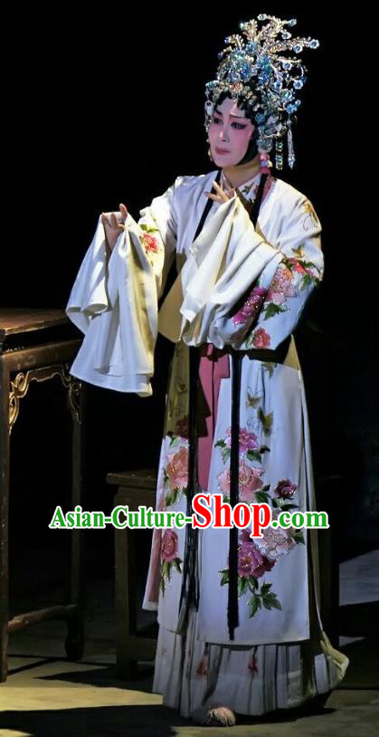 Chinese Beijing Opera Distress Maiden Apparels Daming Prefecture Costumes and Headpieces Traditional Peking Opera Hua Tan Dress Goddess Garment
