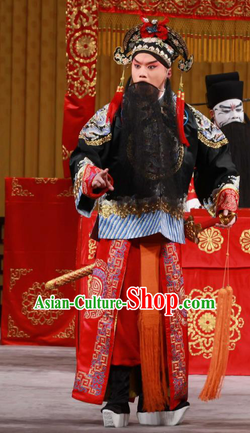 White Gate Tower Chinese Peking Opera Liu Bei Garment Costumes and Headwear Beijing Opera Lord Apparels Monarch Clothing