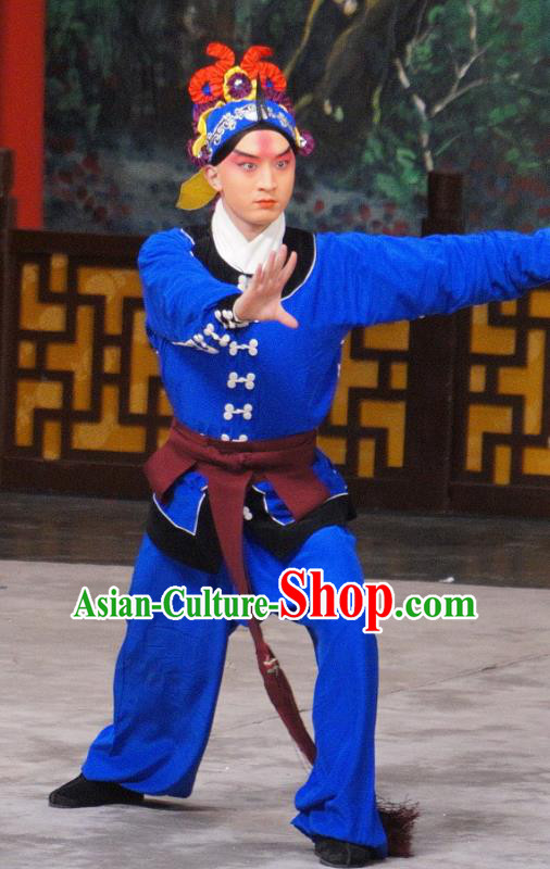 Daming Prefecture Chinese Peking Opera Wusheng Garment Costumes and Headwear Beijing Opera Martial Male Apparels Takefu Yan Qing Clothing
