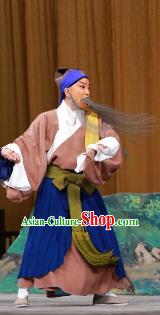 Sang Yuan Ji Zi Chinese Peking Opera Laosheng Garment Costumes and Headwear Beijing Opera Old Man Deng Bodao Apparels Clothing