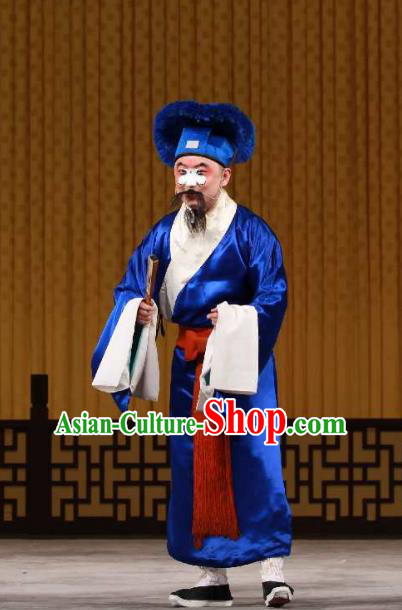 Hua Tian Cuo Chinese Peking Opera Landlord Liu Deming Garment Costumes and Headwear Beijing Opera Ministry Councillor Apparels Clothing