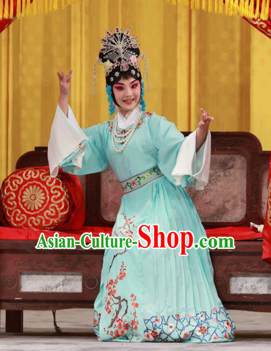 Chinese Beijing Opera Hua Tan Actress Apparels Huo Xiaoyu Costumes and Headpieces Traditional Peking Opera Young Lady Dress Diva Garment