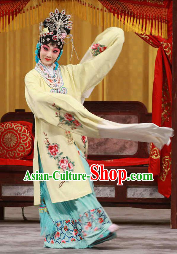 Chinese Beijing Opera Actress Apparels Huo Xiaoyu Costumes and Headpieces Traditional Peking Opera Hua Tan Dress Dance Lady Garment