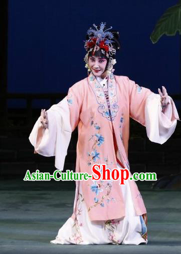 Chinese Beijing Opera Young Female Apparels Hua Tan Huo Xiaoyu Costumes and Headpieces Traditional Peking Opera Actress Dress Garment