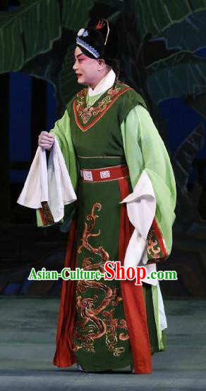 Huo Xiaoyu Chinese Peking Opera Young Male Garment Costumes and Headwear Beijing Opera Scholar Apparels Xiaosheng Niche Li Yi Clothing