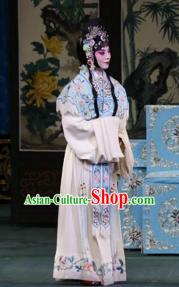 Chinese Beijing Opera Maidservant Apparels Huo Xiaoyu Costumes and Headpieces Traditional Peking Opera Young Lady Dress Xiaodan Garment