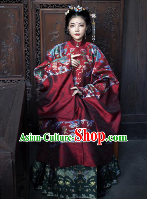 Chinese Traditional Ming Dynasty Imperial Madame Historical Costumes Ancient Royal Infanta Hanfu Dress for Women