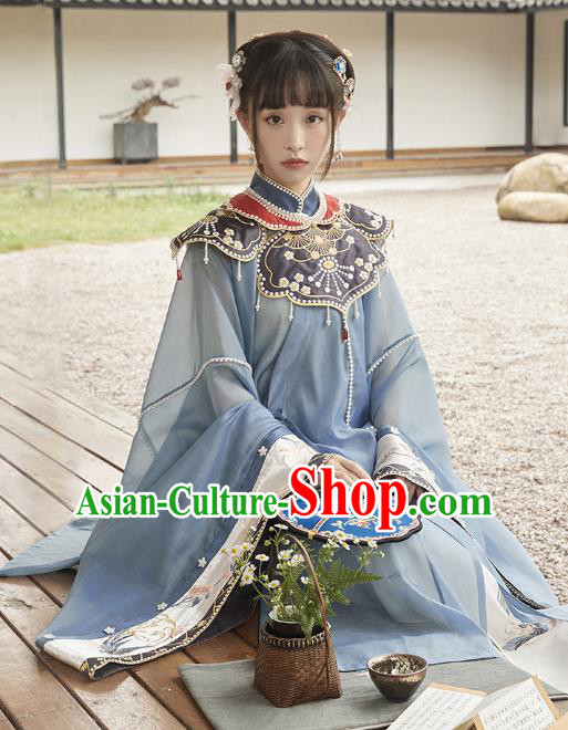 Chinese Traditional Ming Dynasty Nobility Lady Historical Costumes Ancient Royal Infanta Hanfu Dress Court Princess Garment