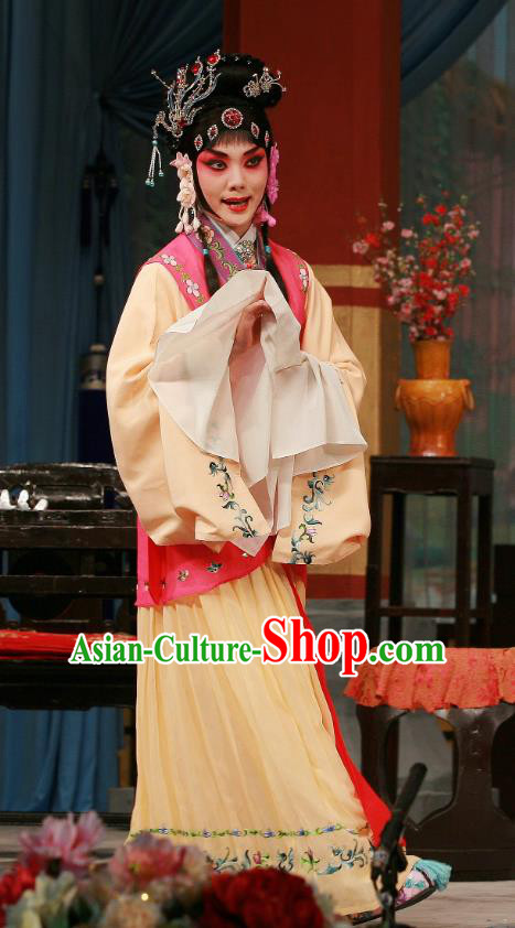 Chinese Beijing Opera Huadan Apparels Wu Zetian Costumes and Headpieces Traditional Peking Opera Young Lady Dress Shangguan Wan Er Garment