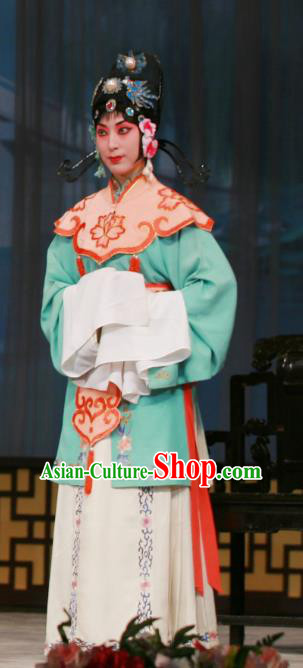 Chinese Beijing Opera Court Maid Apparels Wu Zetian Costumes and Headpieces Traditional Peking Opera Palace Lady Dress Xiaodan Garment