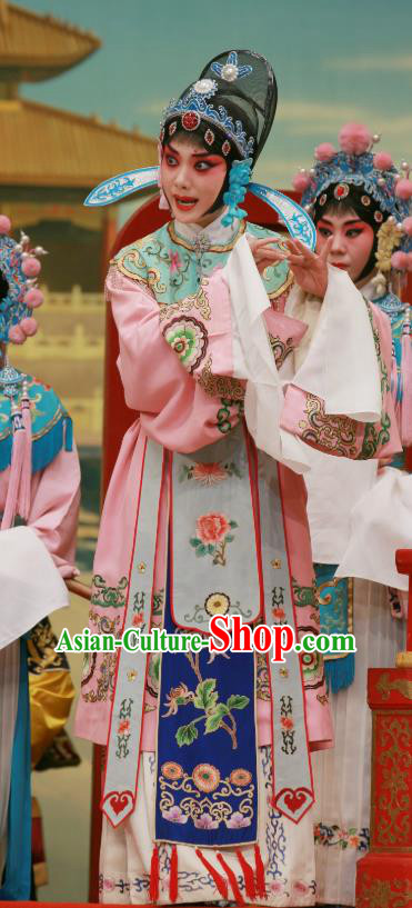 Chinese Beijing Opera Actress Apparels Wu Zetian Costumes and Headpieces Traditional Peking Opera Female Official Shangguan Wan Er Dress Actress Garment