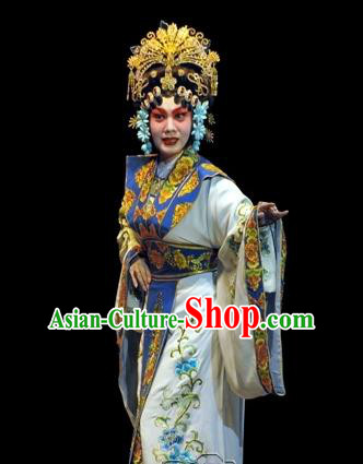 Chinese Beijing Opera Queen Apparels Costumes and Headpieces Traditional Peking Opera Empress Dress Actress Wu Zetian Garment