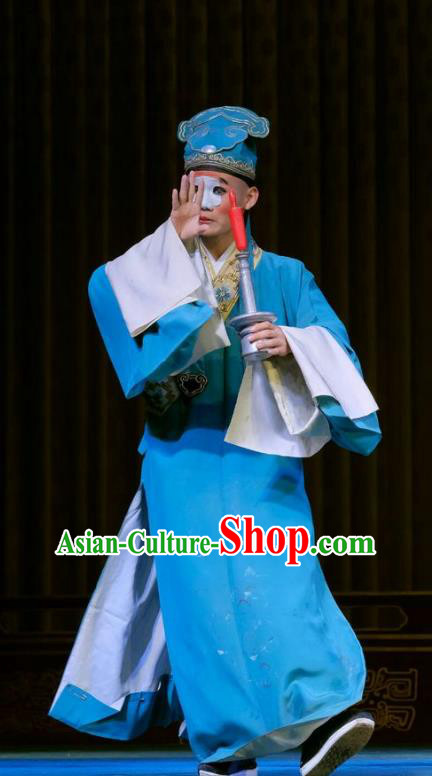 Catch San Lang Chinese Peking Opera Young Male Garment Costumes and Headwear Beijing Opera Apparels Niche Zhang Wenyuan Clothing