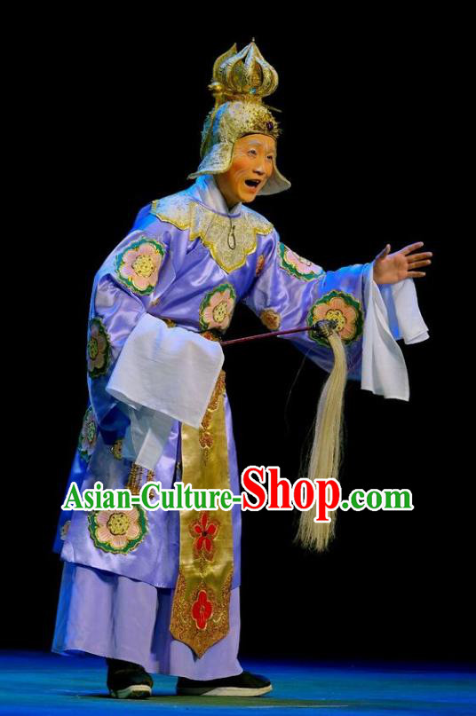 Love of Guan Yin Chinese Peking Opera Court Servant Garment Costumes and Headwear Beijing Opera Old Man Apparels Eunuch Clothing