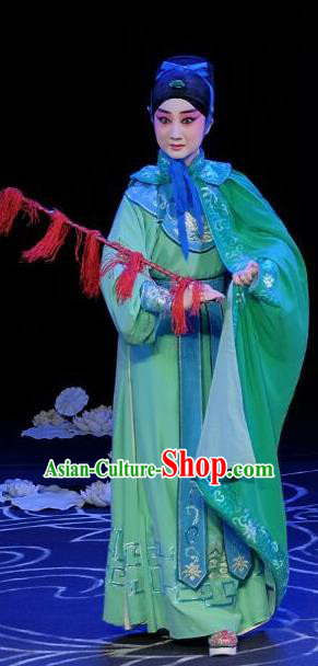 A Love Beyond Chinese Peking Opera Xiaosheng Qu Xiuxiu Garment Costumes and Headwear Beijing Opera Young Male Apparels Niche Green Clothing