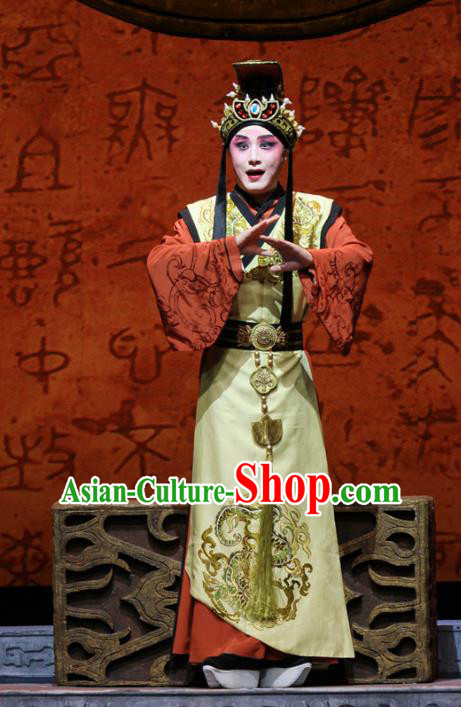 King Zhao Wuling Chinese Peking Opera Prince Zhao Zhang Garment Costumes and Headwear Beijing Opera Xiaosheng Apparels Young Male Clothing