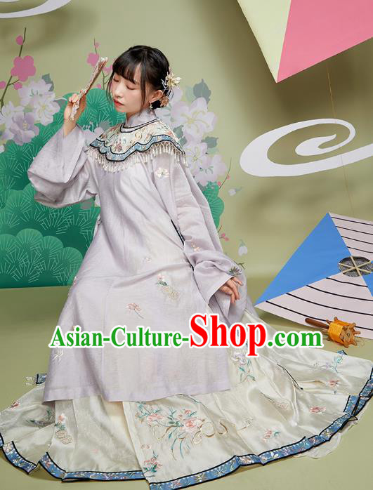 Chinese Ancient Noble Infanta Garment Embroidered Hanfu Dress Traditional Ming Dynasty Royal Princess Historical Costumes Complete Set