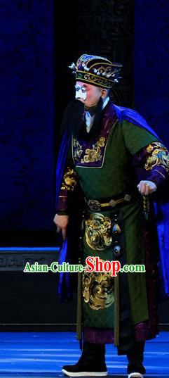 King Zhao Wuling Chinese Peking Opera Treacherous Official Garment Costumes and Headwear Beijing Opera Apparels Clothing