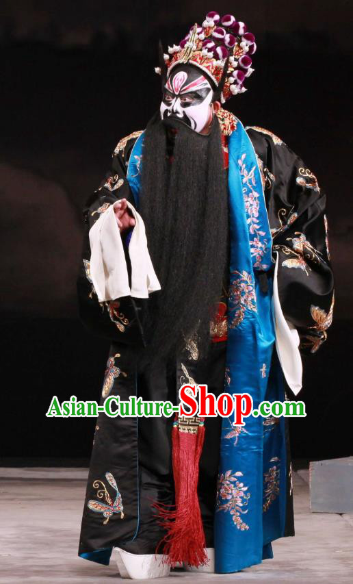 Feng Yu Xing Huang Qi Chinese Peking Opera Martial Male Garment Costumes and Headwear Beijing Opera Wusheng Apparels Swordsman Li Kui Clothing