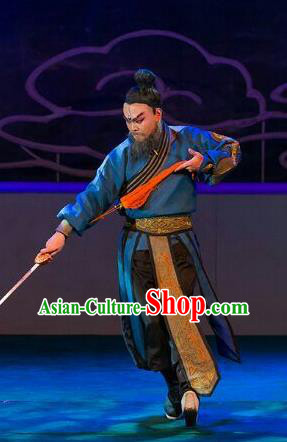 Lan Ruo Wu Geng Chinese Peking Opera Swordsman Yan Chixia Garment Costumes and Headwear Beijing Opera Hero Apparels Taoist Clothing