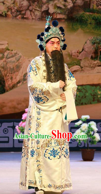 Nan Jie Guan Chinese Peking Opera Elderly Male Zhao Kuangyin Garment Costumes and Headwear Beijing Opera Laosheng Apparels Emperor Clothing